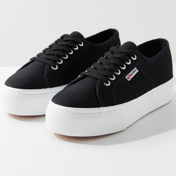 Superga Shoes - Black Platform Supergas